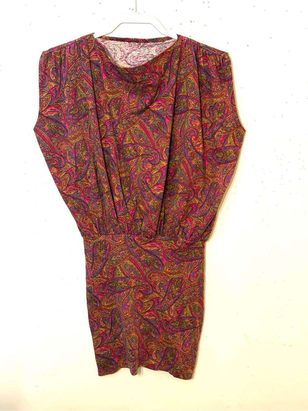 Paisley Draped Waist Women’s Dress in Multicolor. Size M. EUC.